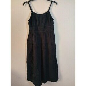 Old Navy Black 100% Cotton Adjustable Strap Dress Size Medium